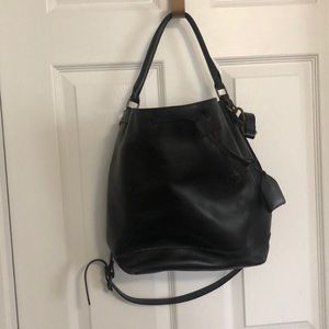 Real Leather Black Madewell Bucket Bag Crossbody